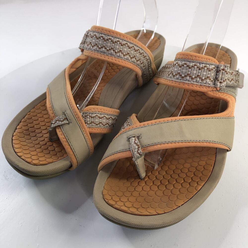 Baretraps Women's 10M Denni Slide Sporty Sandal Size Super Comfy Brown Orange